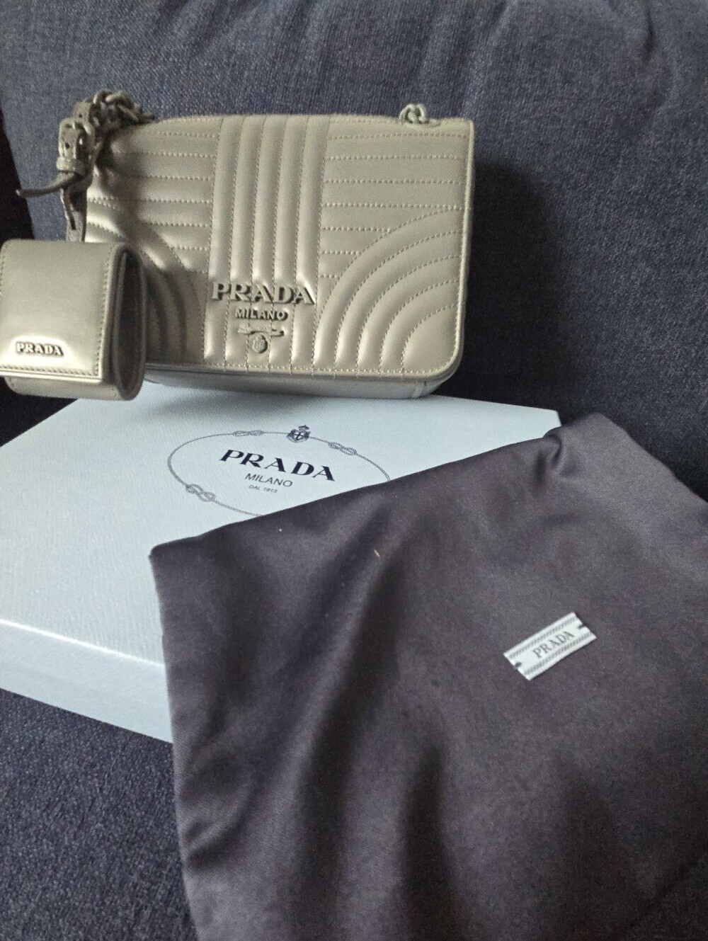Prada Diagramme Bag Dark Gray - Picture 4 of 17